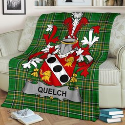 Scottish Quelch Coat of Arms Family Crest Ireland Blanket Irish National Tartan Irish County Blanket