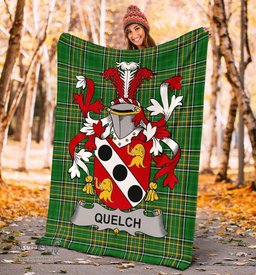 Scottish Quelch Coat of Arms Family Crest Ireland Blanket Irish National Tartan Irish County Blanket