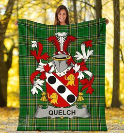 Scottish Quelch Coat of Arms Family Crest Ireland Blanket Irish National Tartan Irish County Blanket