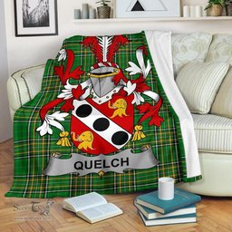 Scottish Quelch Coat of Arms Family Crest Ireland Blanket Irish National Tartan Irish County Blanket