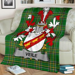 Scottish Veile or Veale Coat of Arms Family Crest Ireland Blanket Irish National Tartan Irish County Blanket