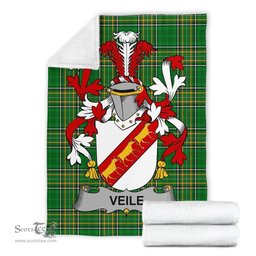 Scottish Veile or Veale Coat of Arms Family Crest Ireland Blanket Irish National Tartan Irish County Blanket