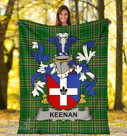 Scottish Keenan or O'Kinahan Coat of Arms Family Crest Ireland Blanket Irish National Tartan Irish County Blanket
