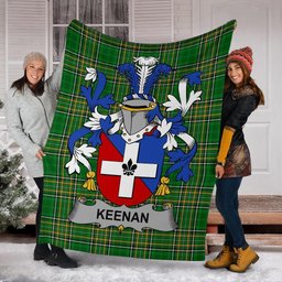 Scottish Keenan or O'Kinahan Coat of Arms Family Crest Ireland Blanket Irish National Tartan Irish County Blanket