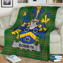 Scottish Dobbyn Coat of Arms Family Crest Ireland Blanket Irish National Tartan Irish County Blanket