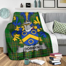 Scottish Dobbyn Coat of Arms Family Crest Ireland Blanket Irish National Tartan Irish County Blanket