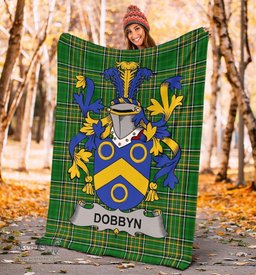Scottish Dobbyn Coat of Arms Family Crest Ireland Blanket Irish National Tartan Irish County Blanket