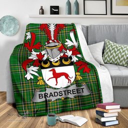 Scottish Bradstreet Coat of Arms Family Crest Ireland Blanket Irish National Tartan Irish County Blanket