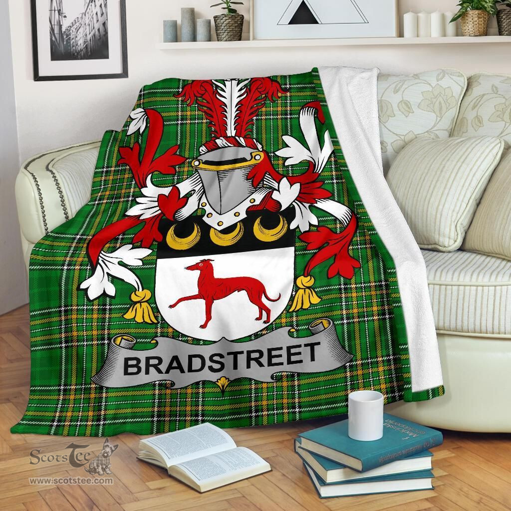 Scottish Bradstreet Coat of Arms Family Crest Ireland Blanket Irish National Tartan Irish County Blanket