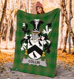 Scottish Collin Coat of Arms Family Crest Ireland Blanket Irish National Tartan Irish County Blanket