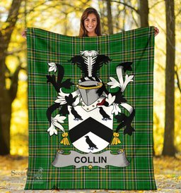 Scottish Collin Coat of Arms Family Crest Ireland Blanket Irish National Tartan Irish County Blanket