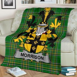 Scottish Morrison Coat of Arms Family Crest Ireland Blanket Irish National Tartan Irish County Blanket