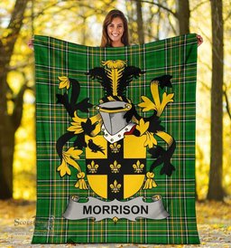 Scottish Morrison Coat of Arms Family Crest Ireland Blanket Irish National Tartan Irish County Blanket