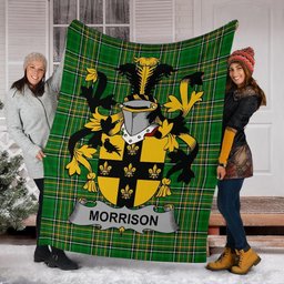 Scottish Morrison Coat of Arms Family Crest Ireland Blanket Irish National Tartan Irish County Blanket