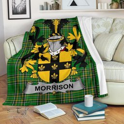 Scottish Morrison Coat of Arms Family Crest Ireland Blanket Irish National Tartan Irish County Blanket
