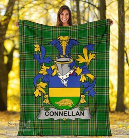 Scottish Connellan or O'Connellan Coat of Arms Family Crest Ireland Blanket Irish National Tartan Irish County Blanket