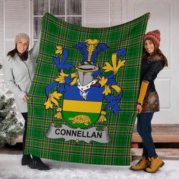 Scottish Connellan or O'Connellan Coat of Arms Family Crest Ireland Blanket Irish National Tartan Irish County Blanket