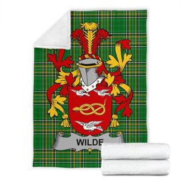 Scottish Wilde Coat of Arms Family Crest Ireland Blanket Irish National Tartan Irish County Blanket