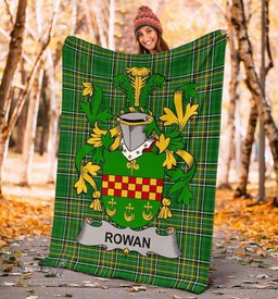 Scottish Rowan Coat of Arms Family Crest Ireland Blanket Irish National Tartan Irish County Blanket