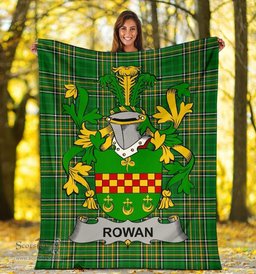 Scottish Rowan Coat of Arms Family Crest Ireland Blanket Irish National Tartan Irish County Blanket