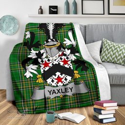 Scottish Yaxley Coat of Arms Family Crest Ireland Blanket Irish National Tartan Irish County Blanket