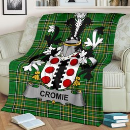 Scottish Cromie Coat of Arms Family Crest Ireland Blanket Irish National Tartan Irish County Blanket