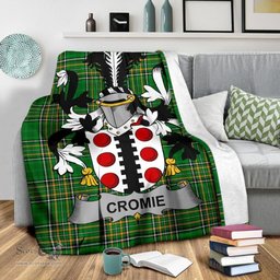 Scottish Cromie Coat of Arms Family Crest Ireland Blanket Irish National Tartan Irish County Blanket