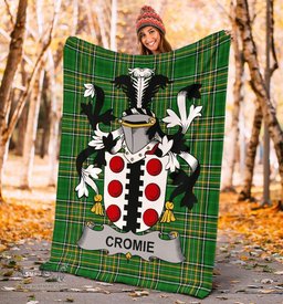 Scottish Cromie Coat of Arms Family Crest Ireland Blanket Irish National Tartan Irish County Blanket