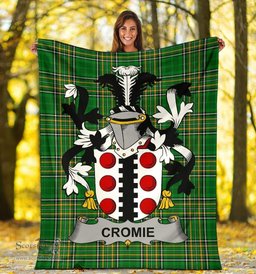 Scottish Cromie Coat of Arms Family Crest Ireland Blanket Irish National Tartan Irish County Blanket