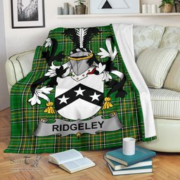 Scottish Ridgeley Coat of Arms Family Crest Ireland Blanket Irish National Tartan Irish County Blanket