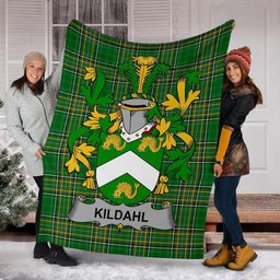 Scottish Kildahl Coat of Arms Family Crest Ireland Blanket Irish National Tartan Irish County Blanket