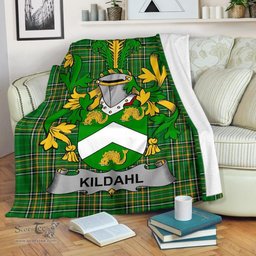Scottish Kildahl Coat of Arms Family Crest Ireland Blanket Irish National Tartan Irish County Blanket