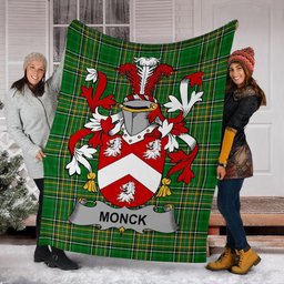 Scottish Monck or Moncke Coat of Arms Family Crest Ireland Blanket Irish National Tartan Irish County Blanket