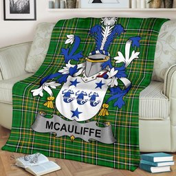 Scottish McAuliffe Coat of Arms Family Crest Ireland Blanket Irish National Tartan Irish County Blanket
