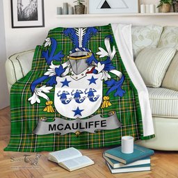 Scottish McAuliffe Coat of Arms Family Crest Ireland Blanket Irish National Tartan Irish County Blanket