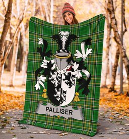 Scottish Palliser Coat of Arms Family Crest Ireland Blanket Irish National Tartan Irish County Blanket