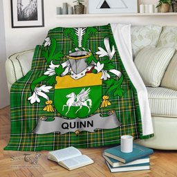 Scottish Quinn or O'Quin Coat of Arms Family Crest Ireland Blanket Irish National Tartan Irish County Blanket