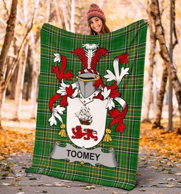 Scottish Toomey or O'Twomey Coat of Arms Family Crest Ireland Blanket Irish National Tartan Irish County Blanket