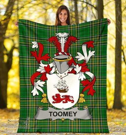 Scottish Toomey or O'Twomey Coat of Arms Family Crest Ireland Blanket Irish National Tartan Irish County Blanket