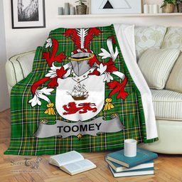 Scottish Toomey or O'Twomey Coat of Arms Family Crest Ireland Blanket Irish National Tartan Irish County Blanket