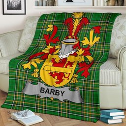 Scottish Barby Coat of Arms Family Crest Ireland Blanket Irish National Tartan Irish County Blanket