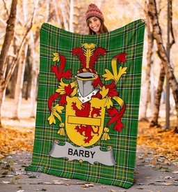 Scottish Barby Coat of Arms Family Crest Ireland Blanket Irish National Tartan Irish County Blanket