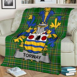 Scottish Torway Coat of Arms Family Crest Ireland Blanket Irish National Tartan Irish County Blanket