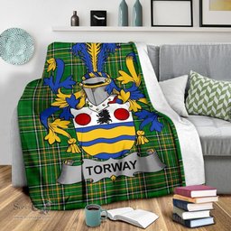 Scottish Torway Coat of Arms Family Crest Ireland Blanket Irish National Tartan Irish County Blanket