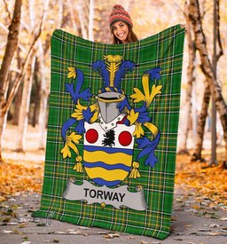 Scottish Torway Coat of Arms Family Crest Ireland Blanket Irish National Tartan Irish County Blanket