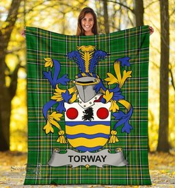 Scottish Torway Coat of Arms Family Crest Ireland Blanket Irish National Tartan Irish County Blanket
