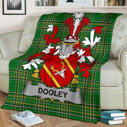 Scottish Dooley or O'Dooley Coat of Arms Family Crest Ireland Blanket Irish National Tartan Irish County Blanket