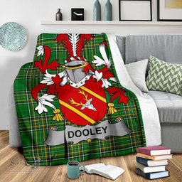 Scottish Dooley or O'Dooley Coat of Arms Family Crest Ireland Blanket Irish National Tartan Irish County Blanket