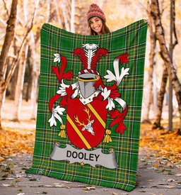 Scottish Dooley or O'Dooley Coat of Arms Family Crest Ireland Blanket Irish National Tartan Irish County Blanket