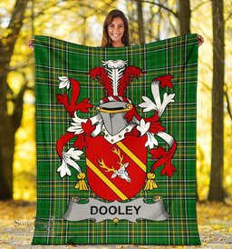 Scottish Dooley or O'Dooley Coat of Arms Family Crest Ireland Blanket Irish National Tartan Irish County Blanket